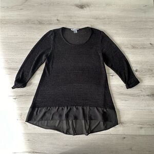 Peter Nygard Lightweight 3/4 Sleeve Sweater Black L NWOT